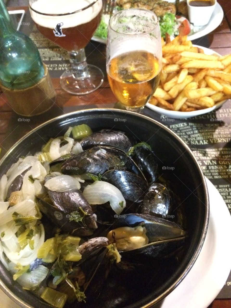 Mussels and fries in Brussels, Belgium