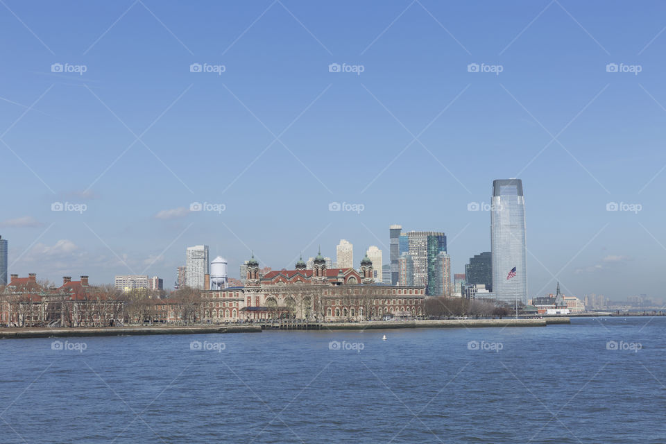 View of Ellis Island, New Jersey City, USA.