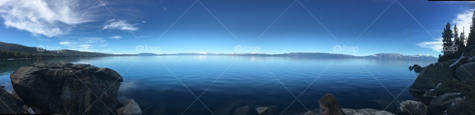 The still and tranquil waters of Lake Tahoe in the DL Bliss State Park