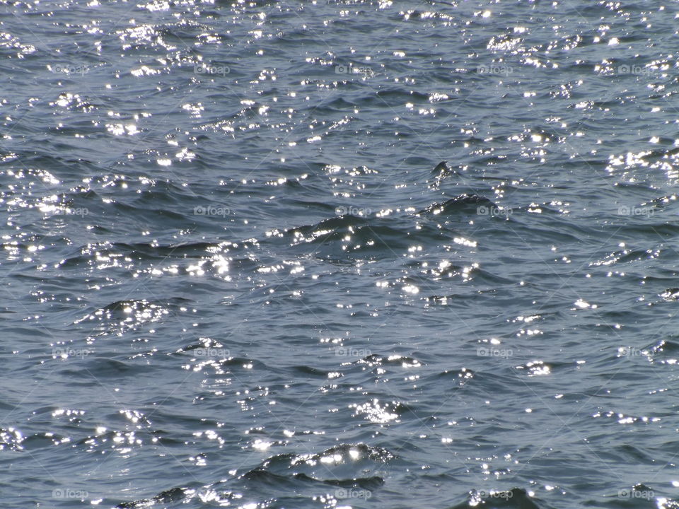 The Sea glistening in the sun at wales