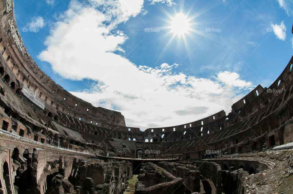 Colosseum. The photo was taken in Rome, Italy.