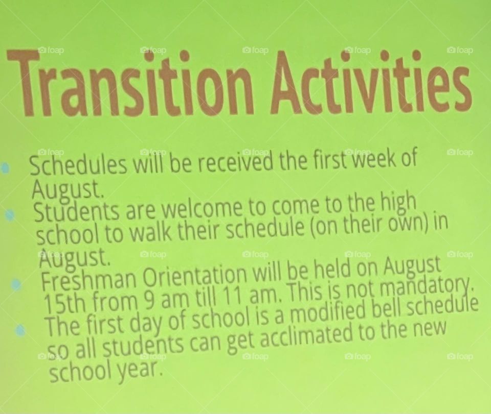transition activities 