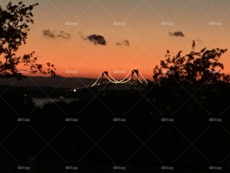 Bridge Newport RI at sunset