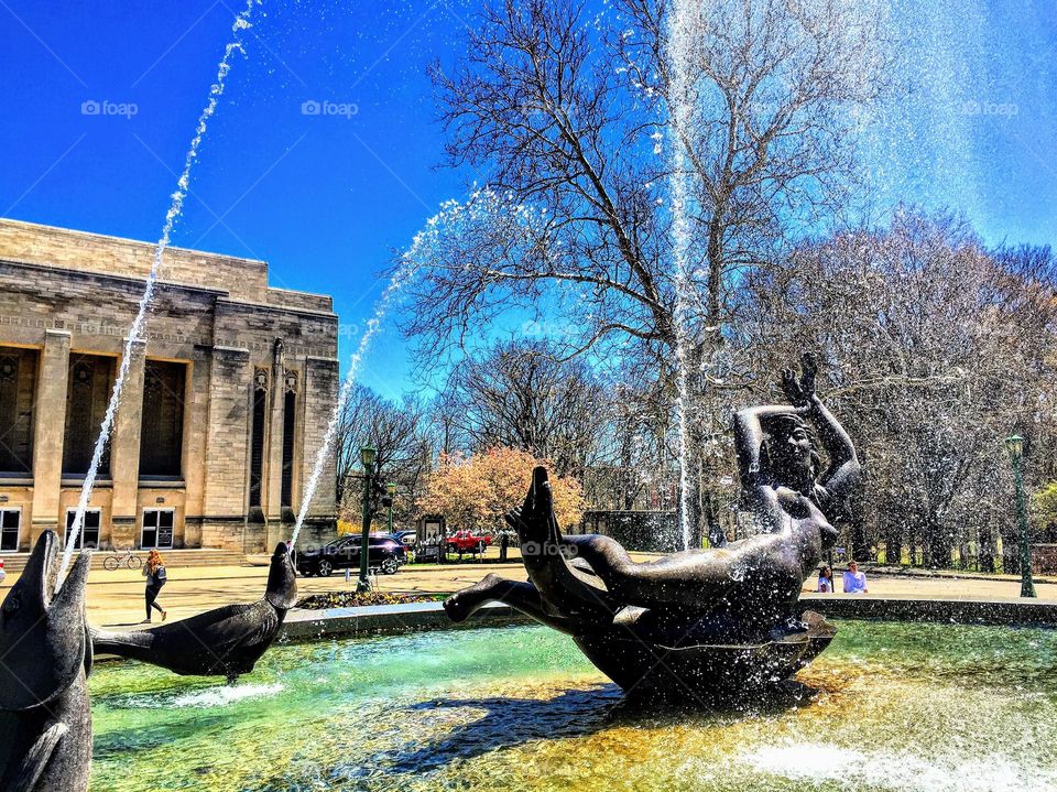 Fountain in the spring 