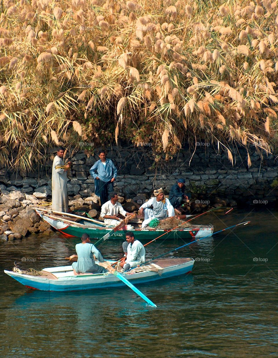 Fishermen on the Nile, Egypt. Local fishermen on the Nile River, Egypt