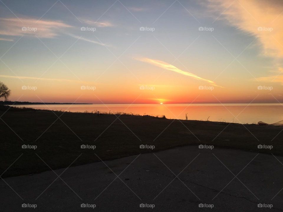 Sunrise over Lake Michigan