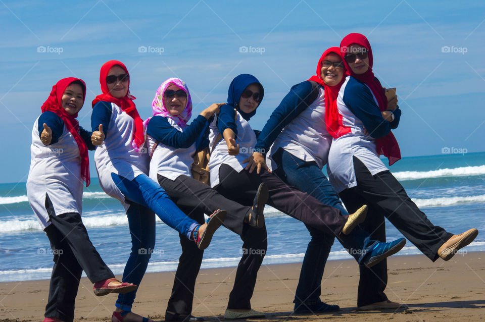 Group of friends at beach