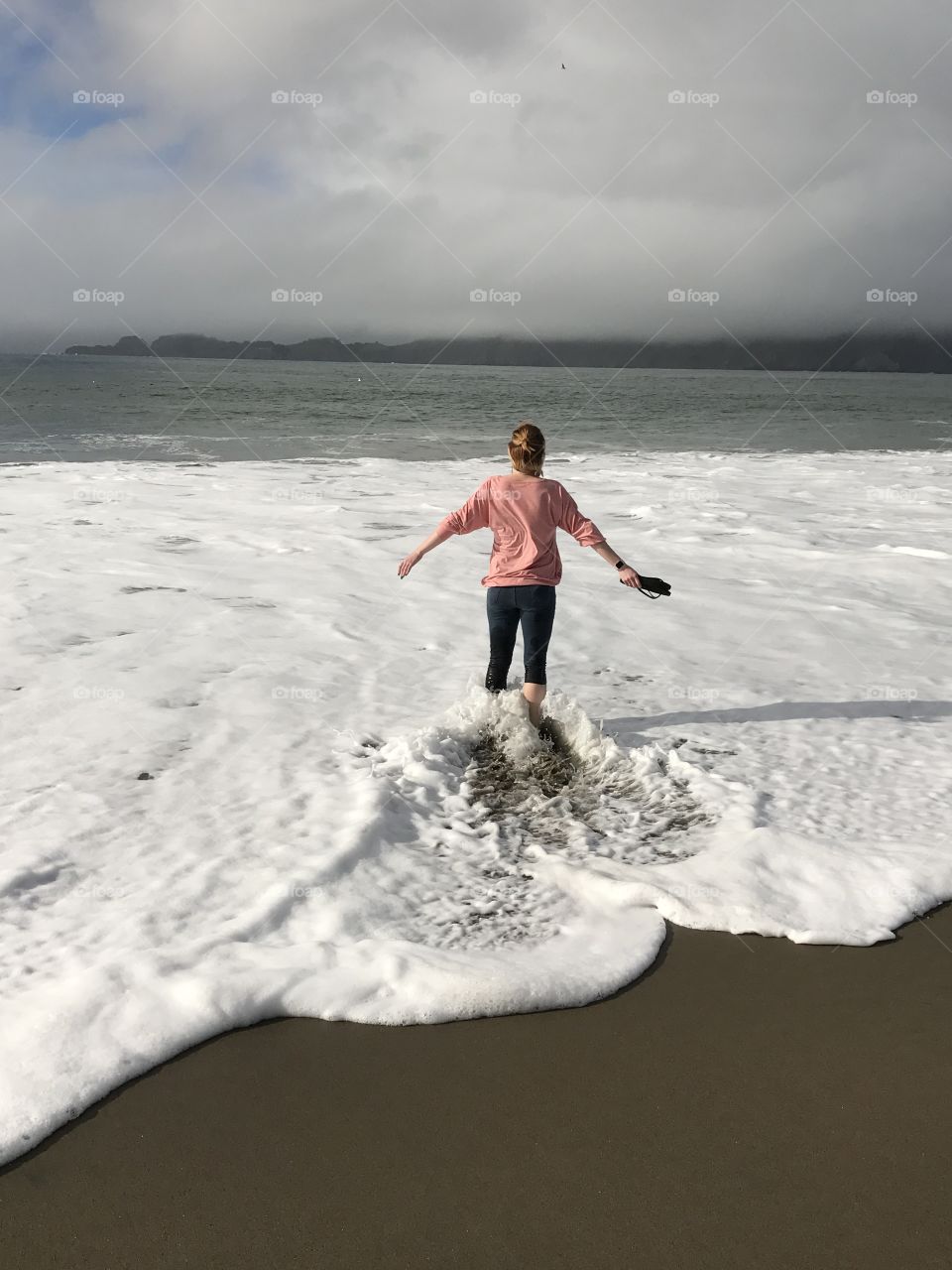 Feet in the ocean - san Francisco bay
