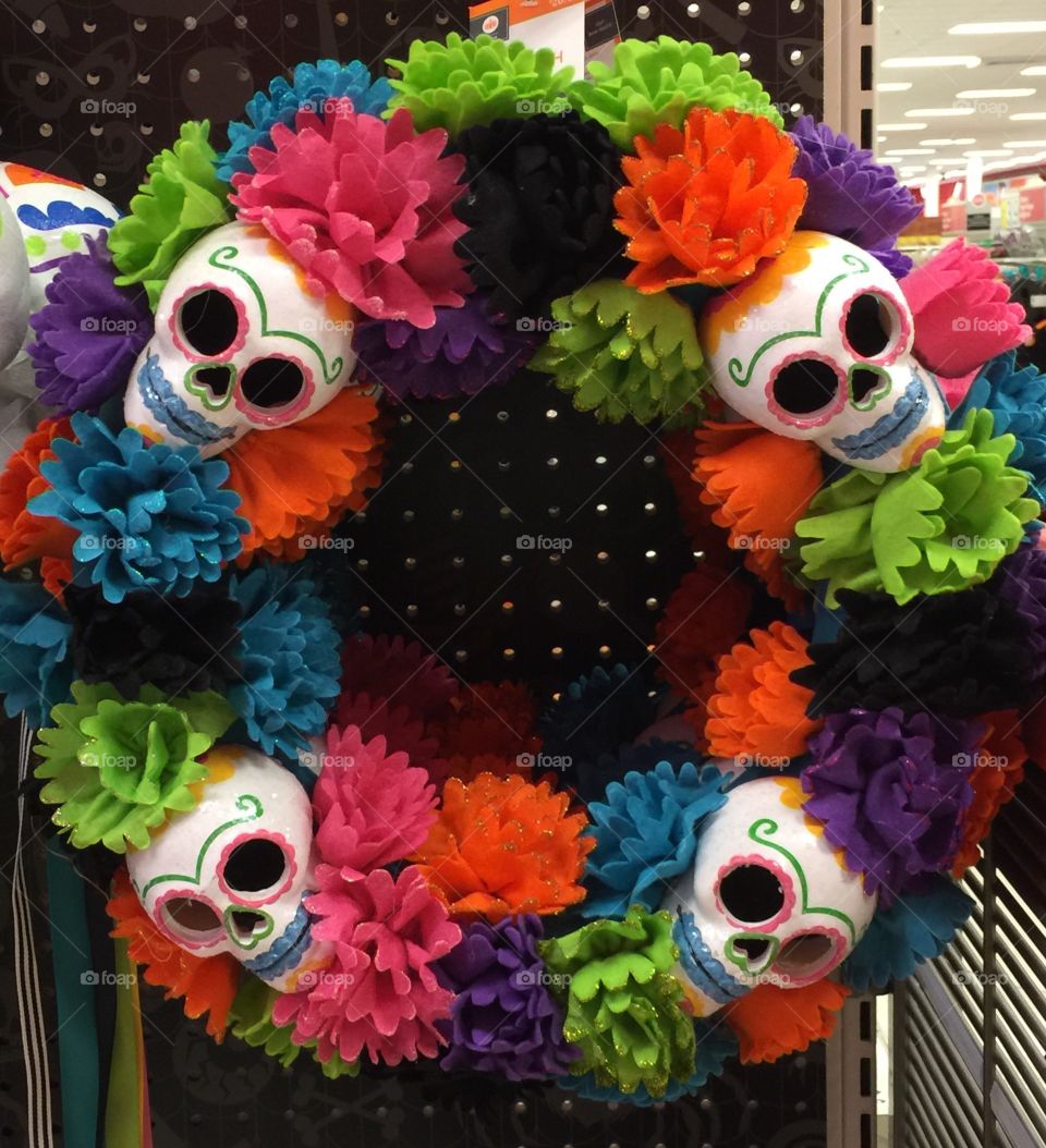 Sugar skull wreath 