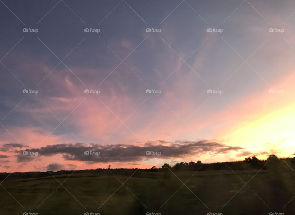 Colorful sunset skies. Big Island of Hawaii.