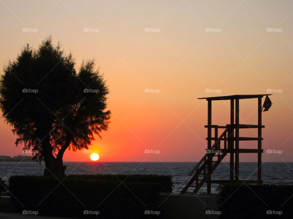 Sunset on the beach.