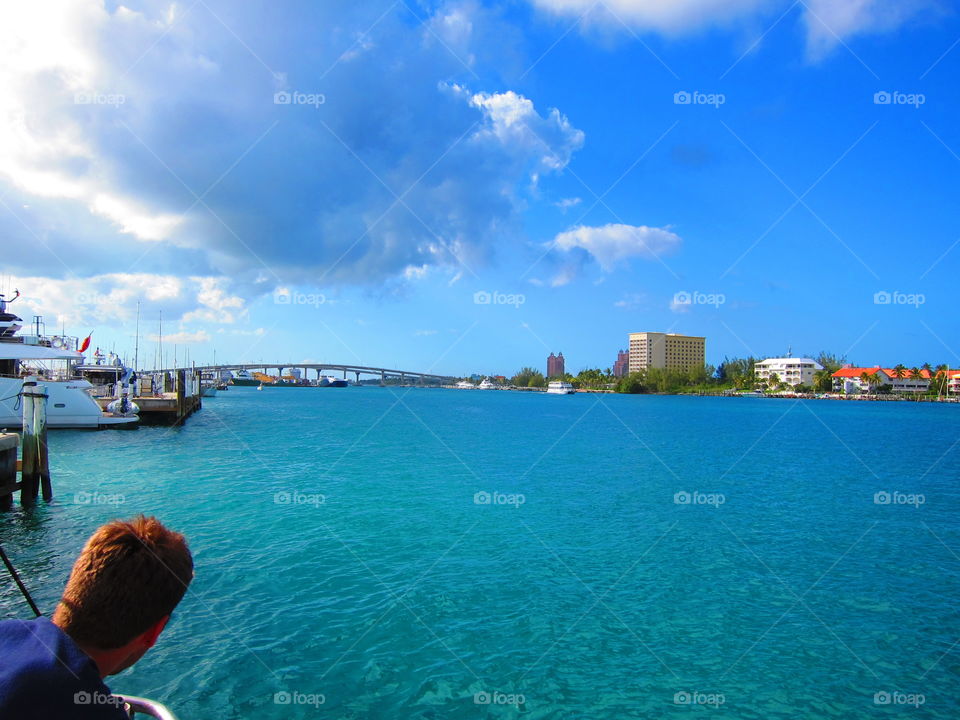 Blue sea against sky