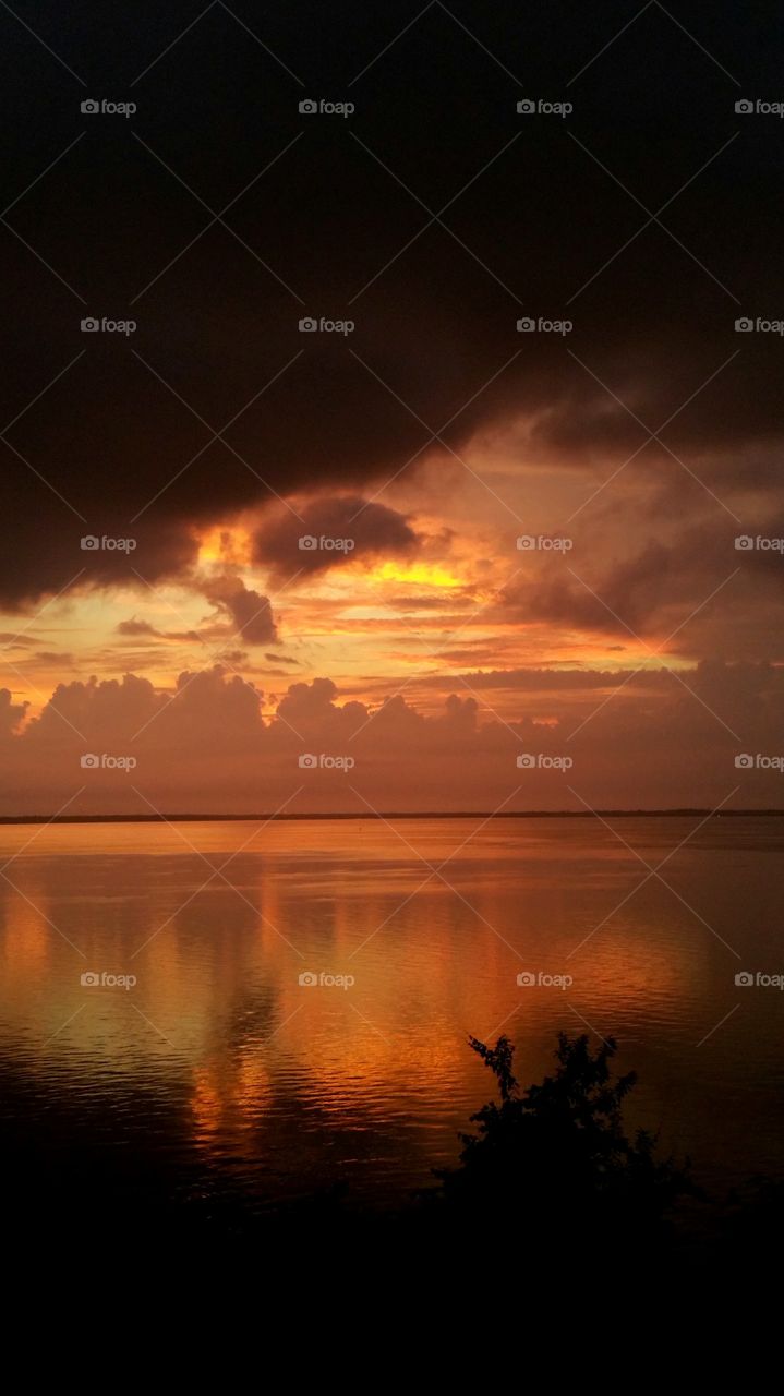 Dramatic sky at sea