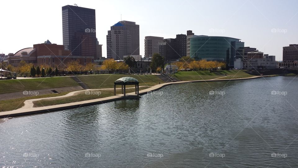 Downtown Dayton. A view of downtown Dayton and Riverscape.