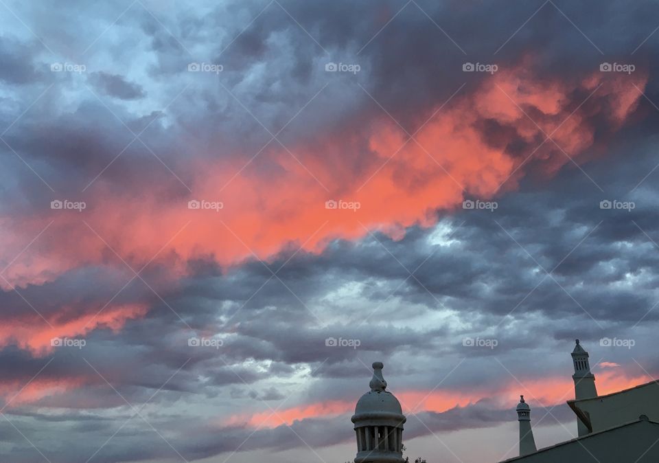 Evening light with clouds