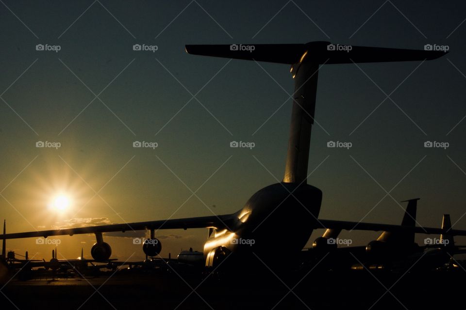 Sunset at the airport 