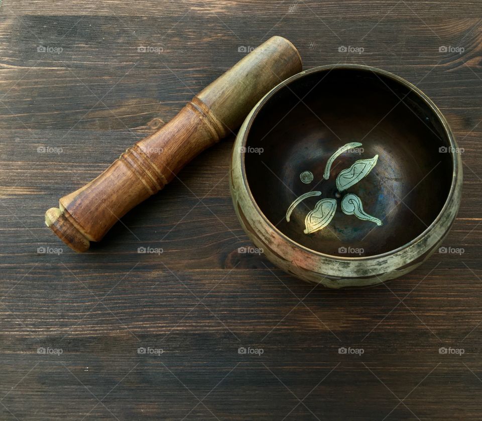 Asian singing bowl 