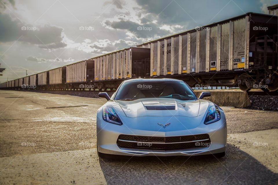 Corvette versus train