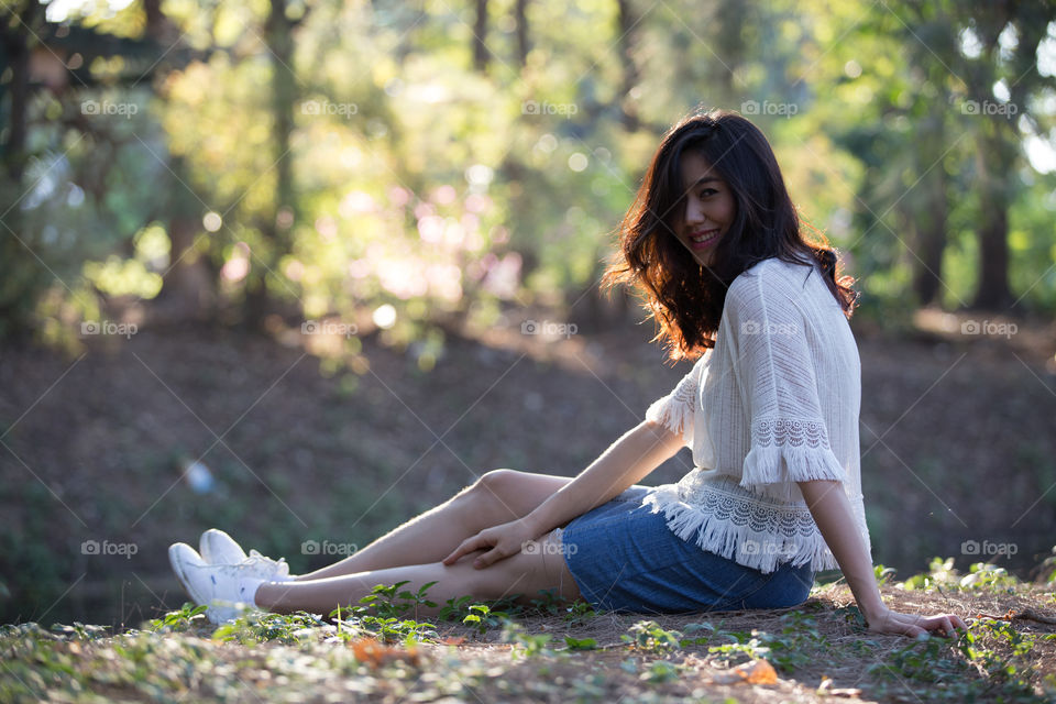 Cute girl in the park 