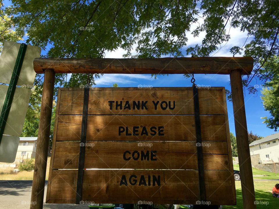 Thank you sign