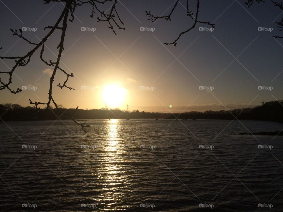 Sunset over the creek 