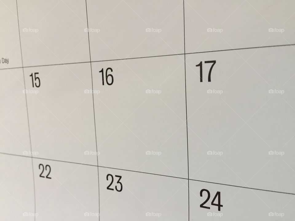 Numbers on calendar