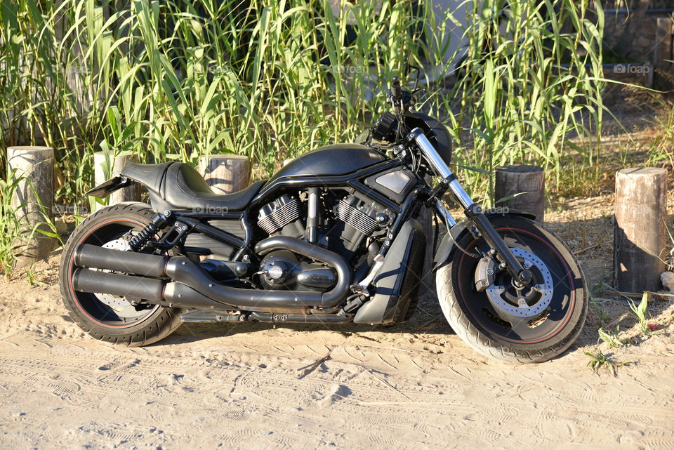 Motocycle. bike at the beach