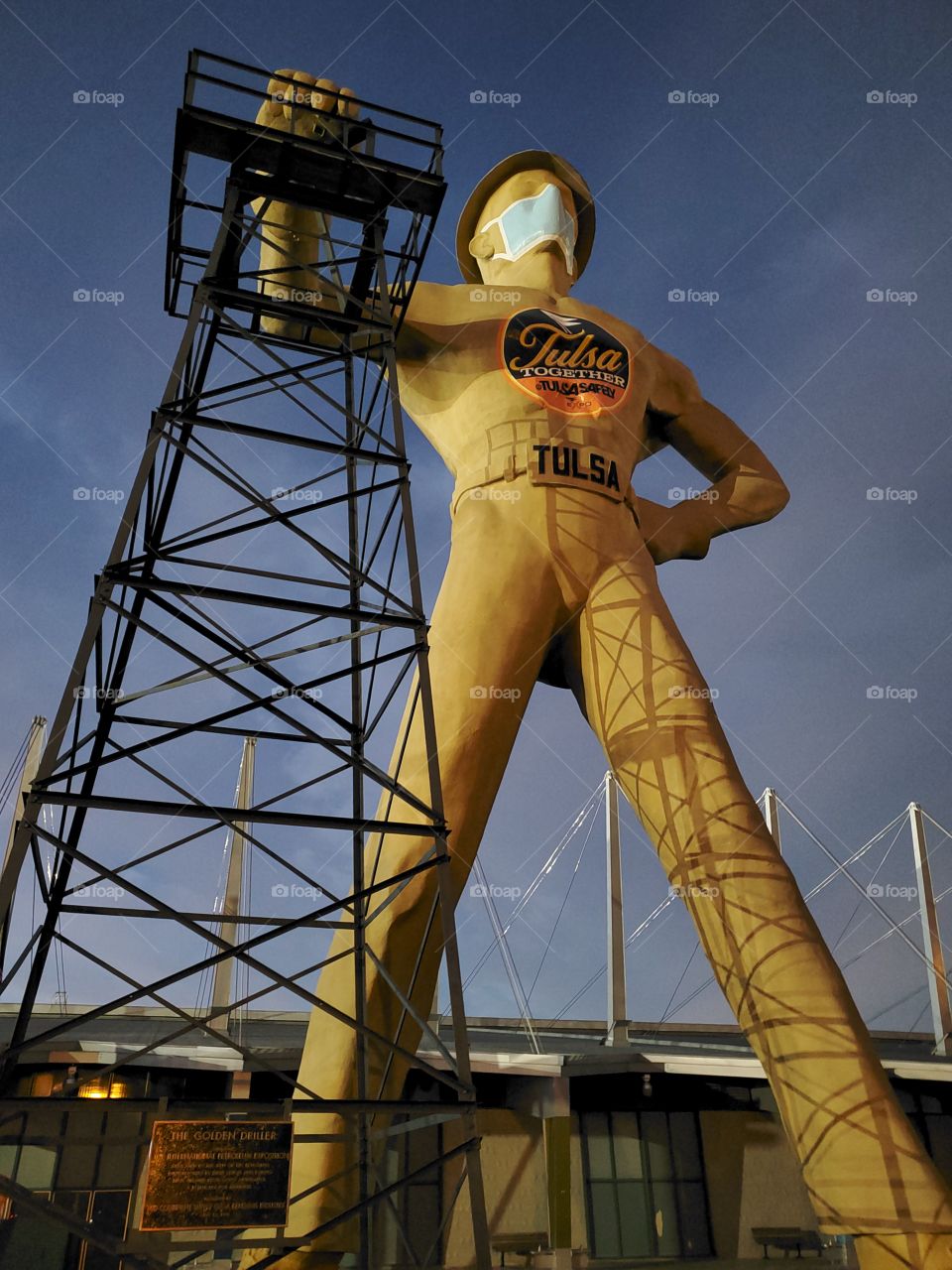 The Tulsa Driller stands tall above the fairgrounds and celebrates the rich local oil industry history