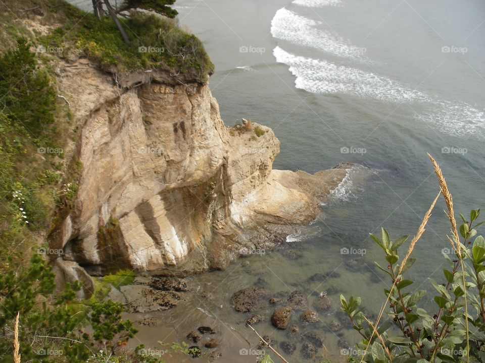 High angle view of ocean