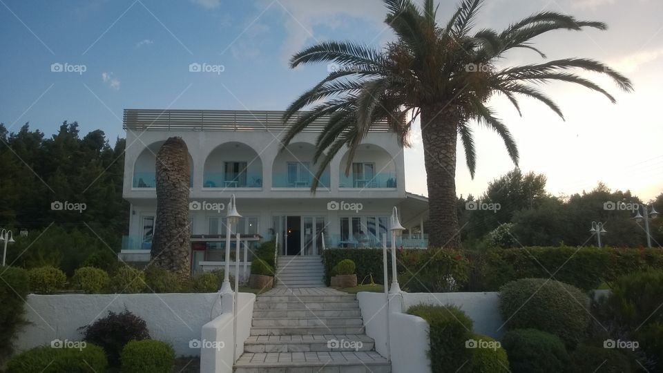 Hotel on the beach in Greece