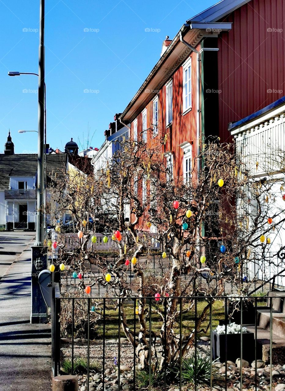 Easter decoration in the garden