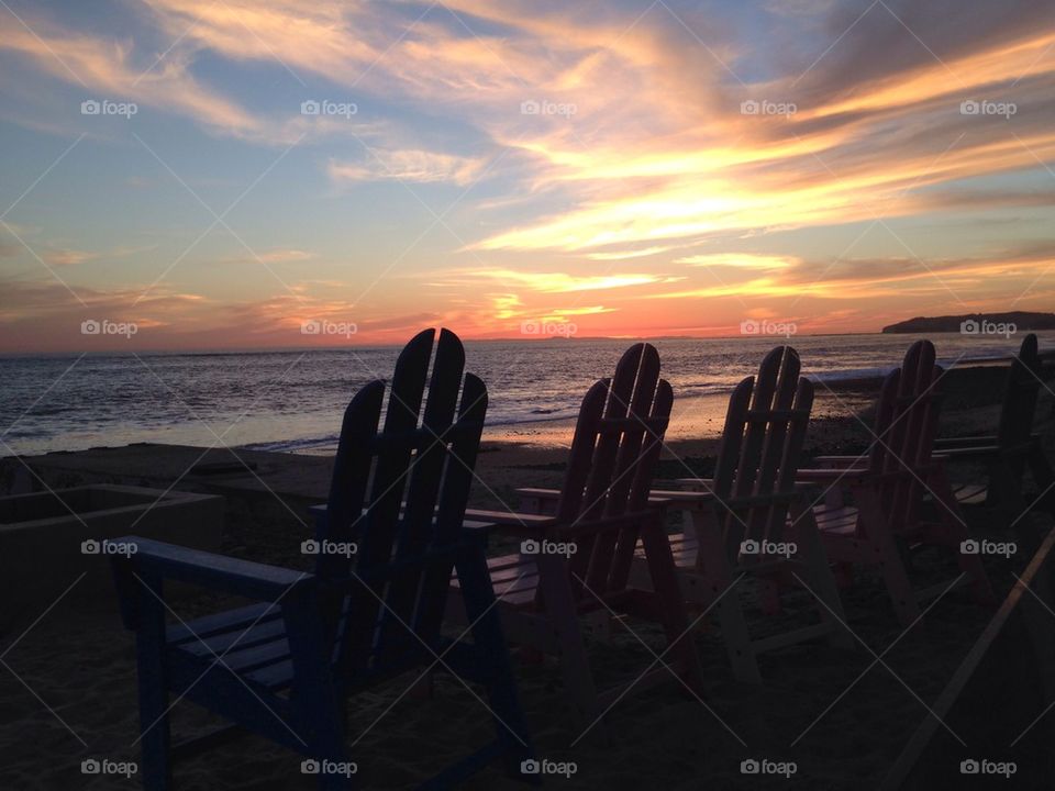 Chairs sunset
