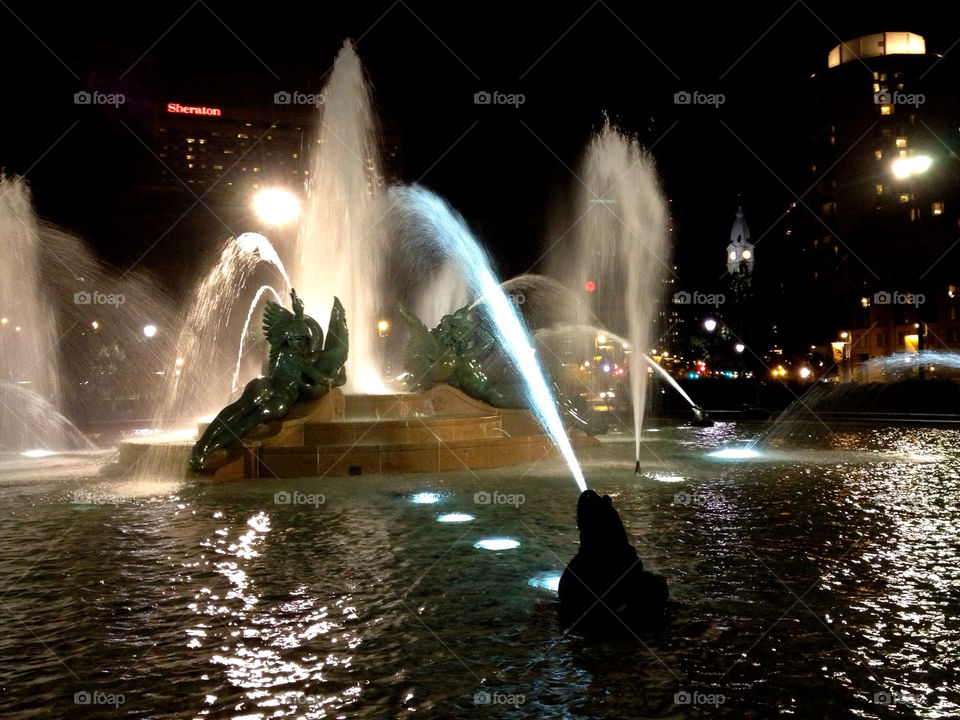 night fountain philadelphia by obergh