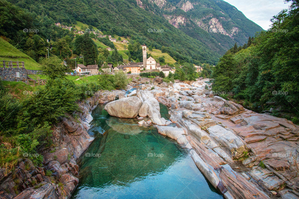 Lavertezzo at sunset 