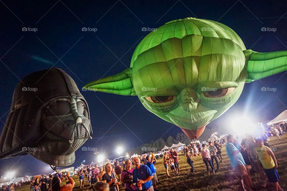 Yoda and Darth Vader hot air balloons! @ The Great Texas Balloon Race
