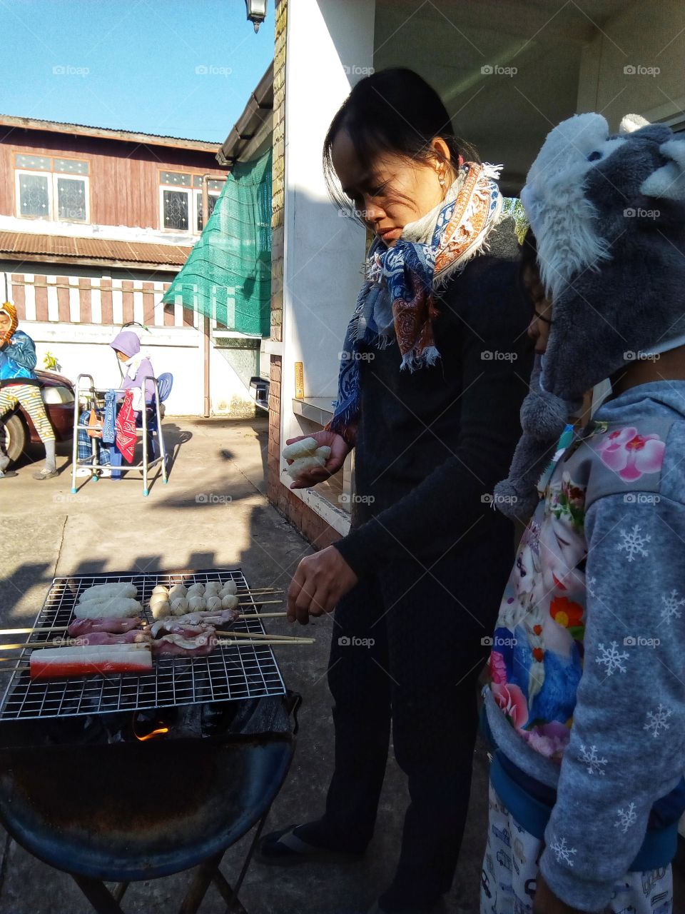 Grilled food, toasted