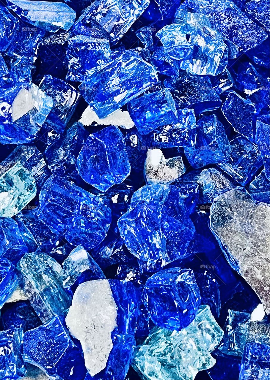 Deep Sea Blue Fire Pit Glass