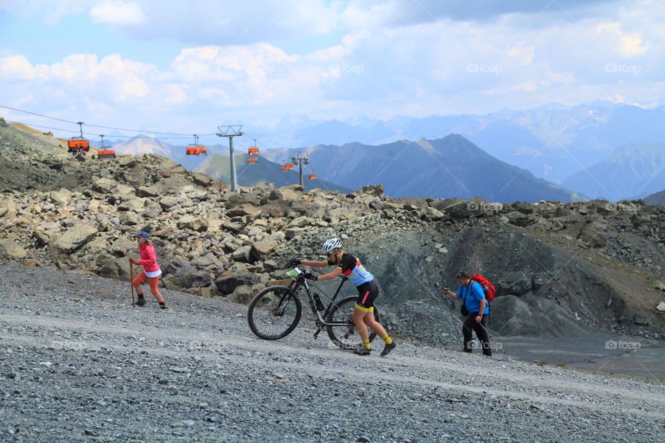 mountain bike and hiking Climbing in Ischgl mountain Austria