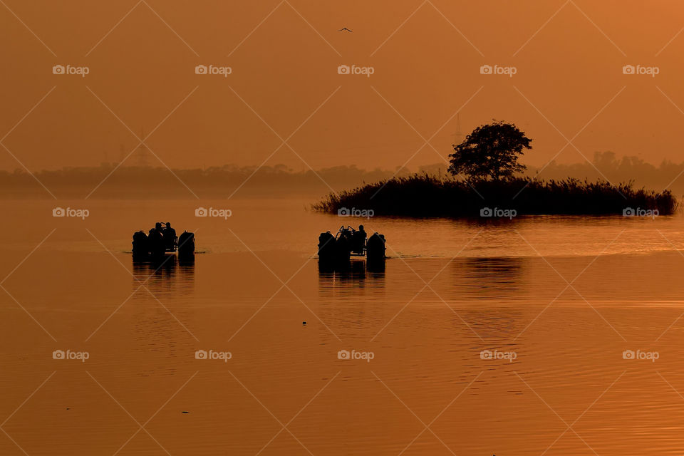 Pedal boats at the Rawal Lake in Islamabad, Pakistan.