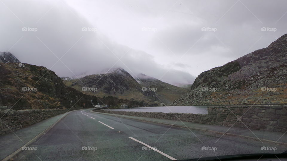 roadway in Welsh valleys