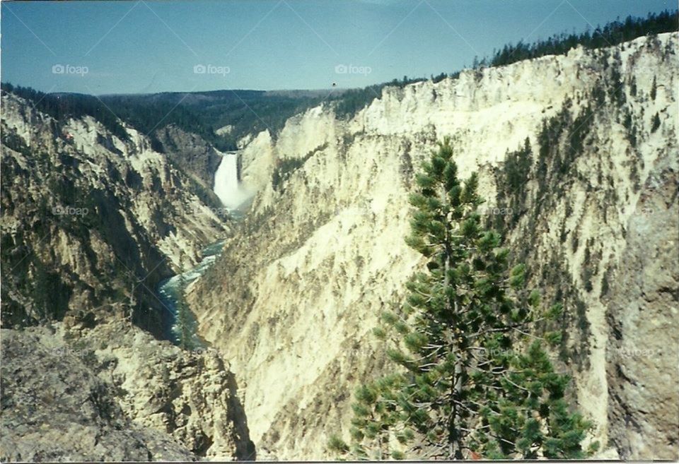 Waterfall near Yellowstone Park. Took this picture in 1996 or 97