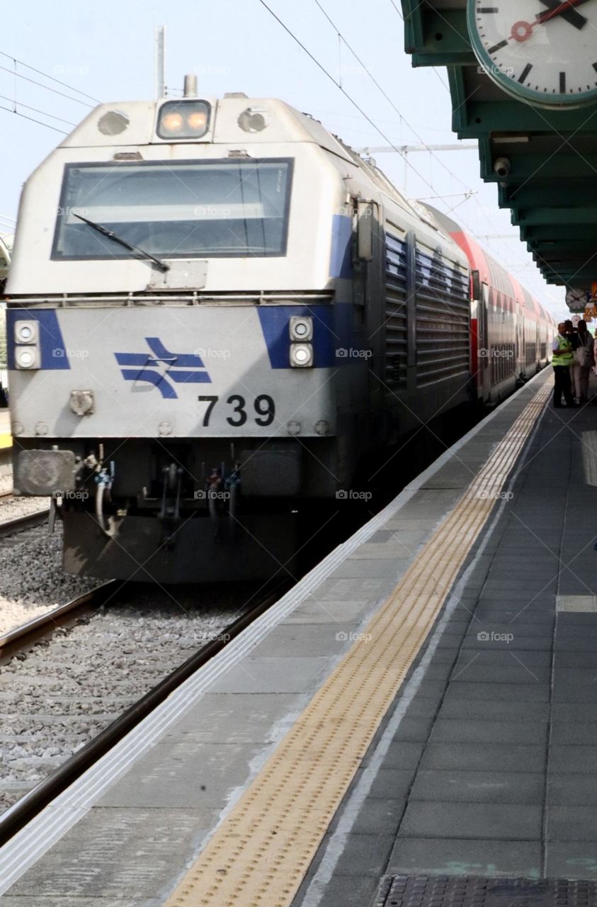 Train arrives to the station