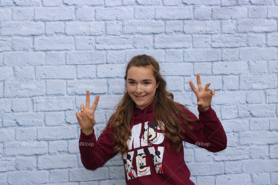 One, Portrait, People, Wall, Brick