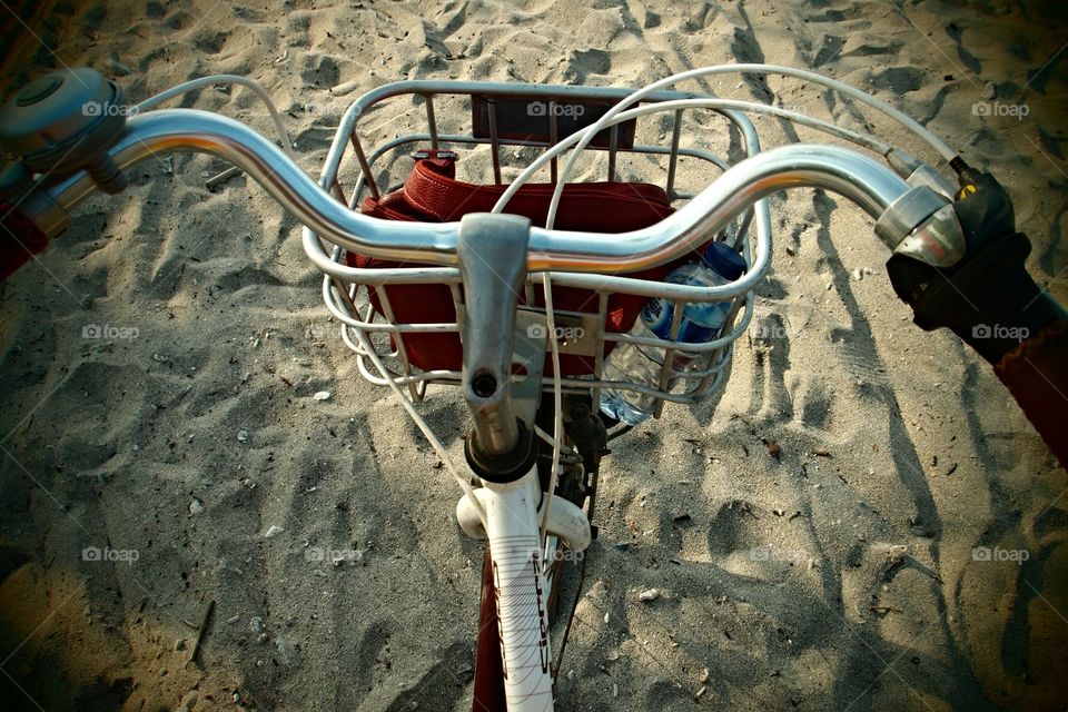 cycling on beach. at Gili Trawangan