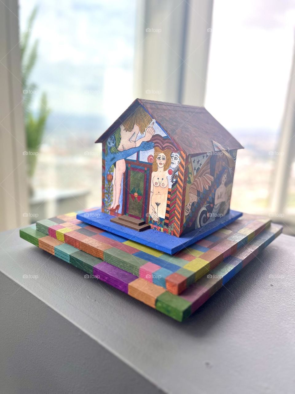 A wood triangle house