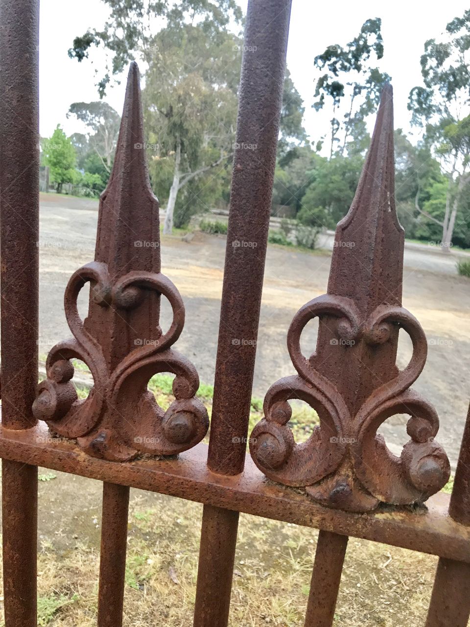 Old rusty farm gates