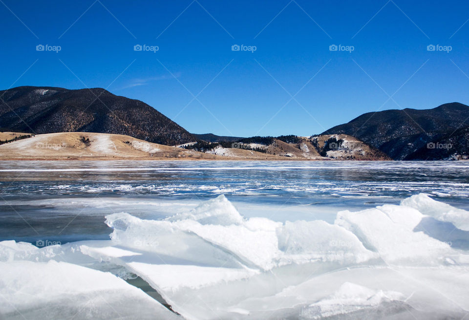 Frozen lake in new mexico