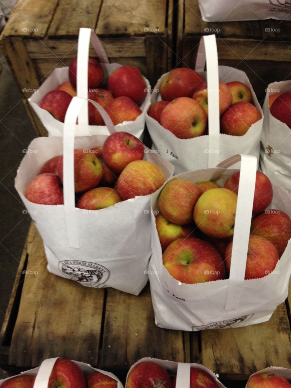 Apples in bags