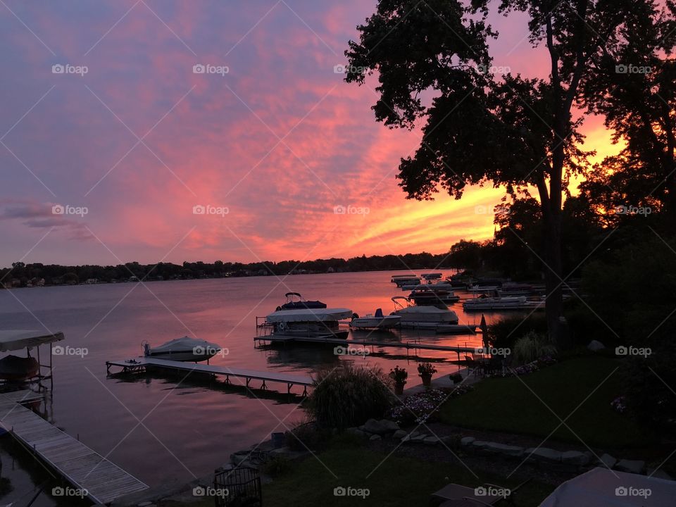 Sunset on a Lake 