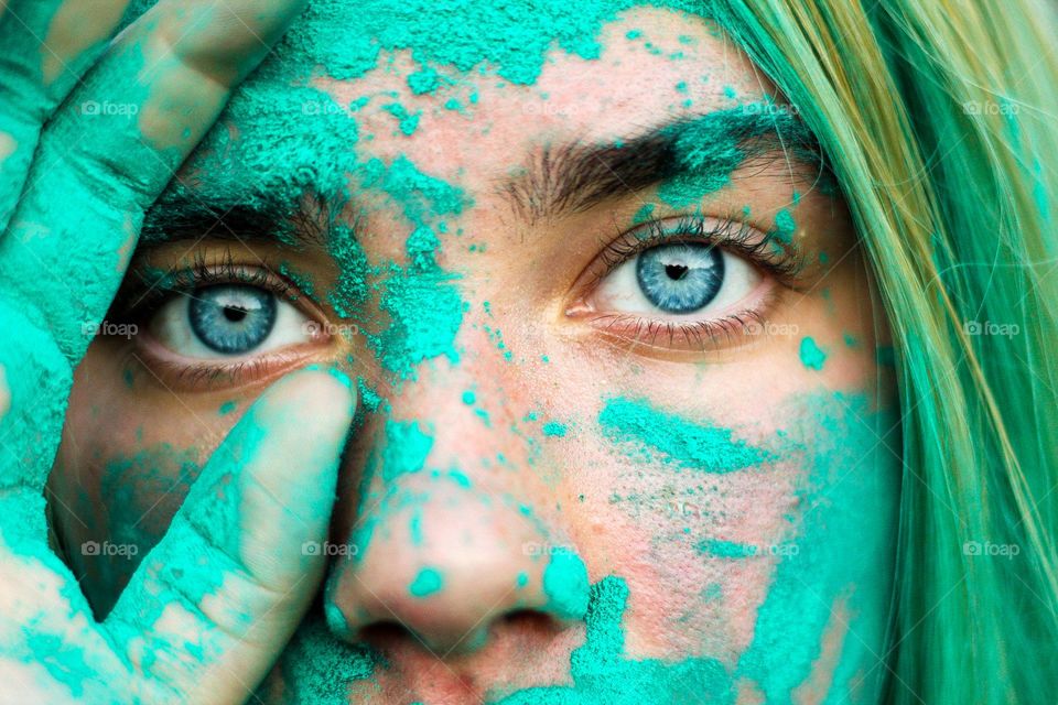 Selfie from quarantine, the blue powder is still in my lense!